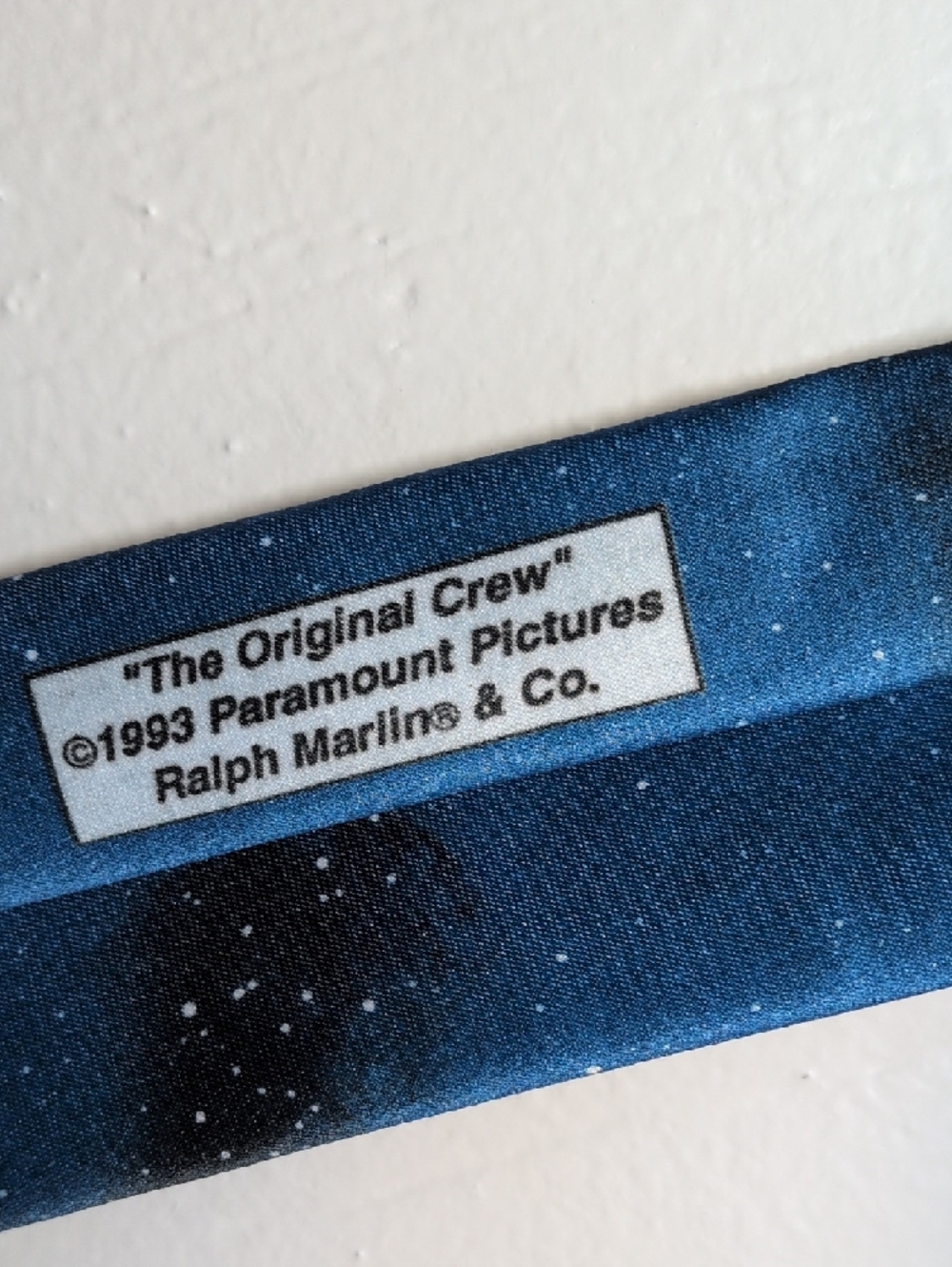 Star Trek Crew 1993 / Ralph Marlin Blue Novelty Tie with White Speckle Pattern - Picture 5 of 5